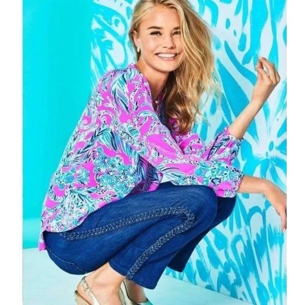 Lilly Pulitzer Womens Jeans Size 6 Skinny Stretchy South Ocean Side Braid